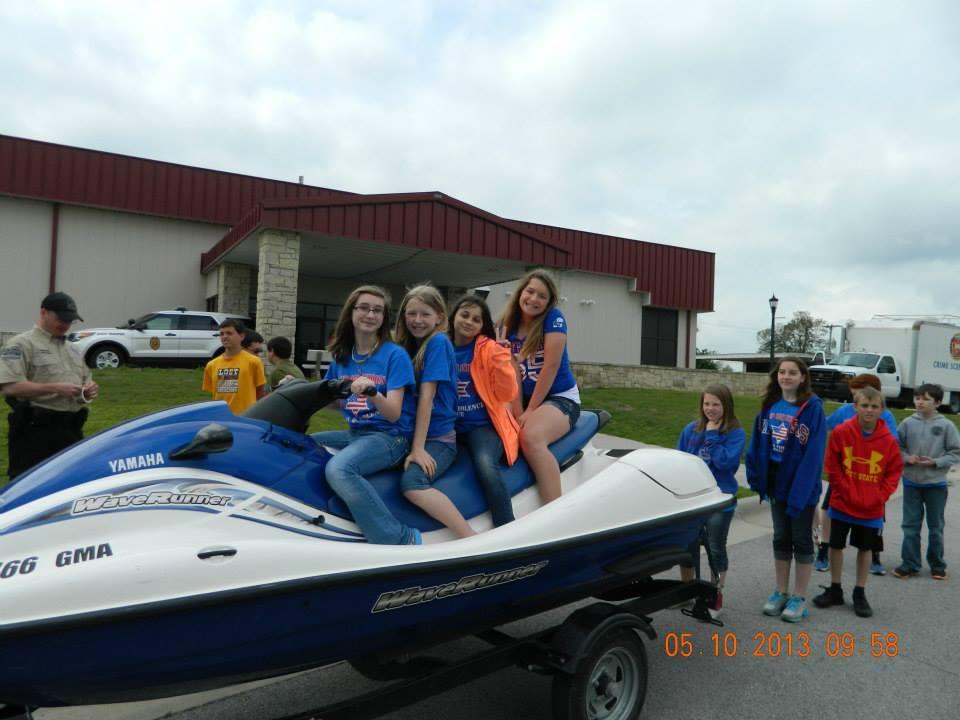 Kids on a jet ski